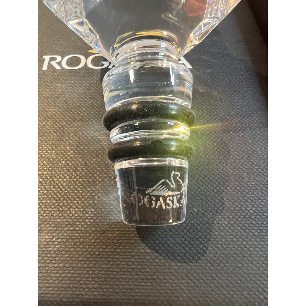 Rogaska Crystal Wine Bottle Stopper Slovenia Bar Drink Glass New In Box - Picture 2 of 4